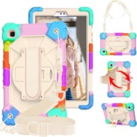 NIKCORP Zaštitna maska za Samsung Galaxy Tab A 8,0" s rotirajućim stalkom 360° držačem za ruku i naramenicom, višebojna